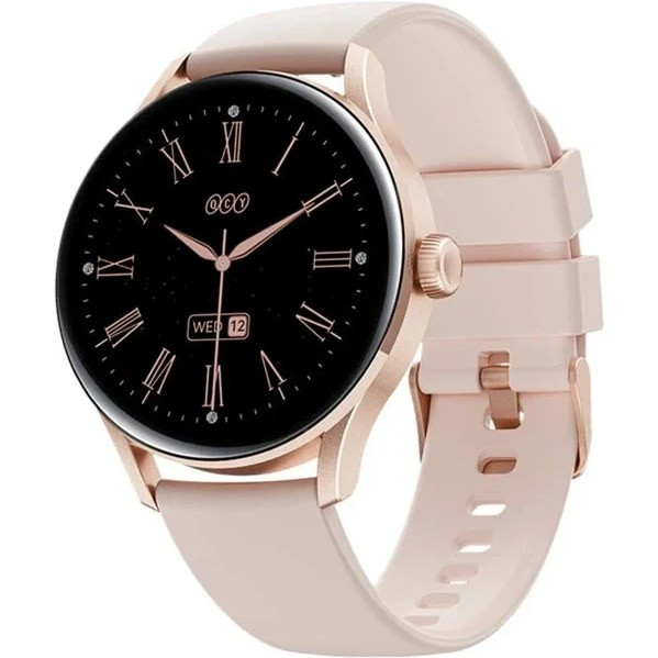 ساعت هوشمند شیائومی مدل QCY Watch Elite با بدنه رویه زینک و بند سیلیکونی