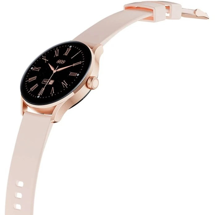 ساعت هوشمند شیائومی مدل QCY Watch Elite با بدنه رویه زینک و بند سیلیکونی