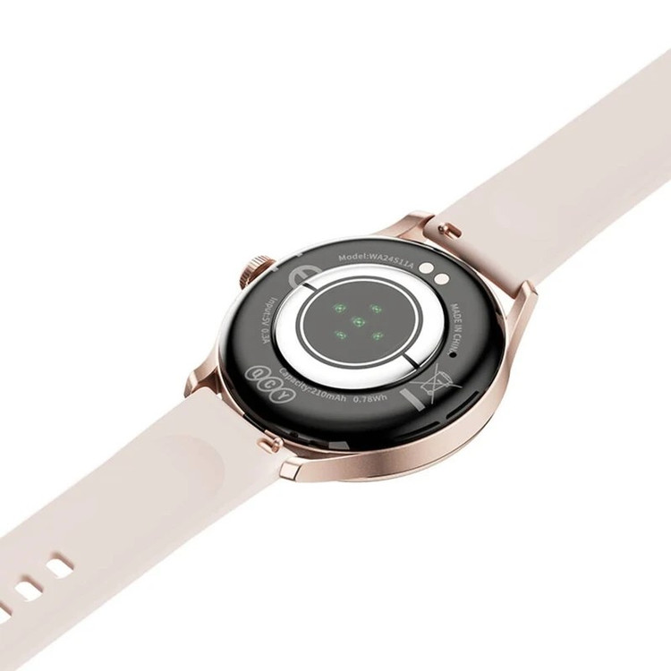 ساعت هوشمند شیائومی مدل QCY Watch Elite با بدنه رویه زینک و بند سیلیکونی